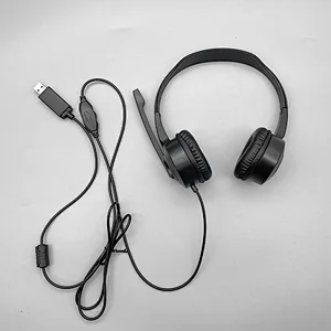 New high quality stereo Comfort-fit Office USB wired headphone with Noise Canceling Mic for PC laptop gamer USB-118