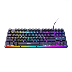 New design 78 keys mini portable gaming RGB LED Backlit Wired Keyboard GKL-8006 for desktop gamer windows