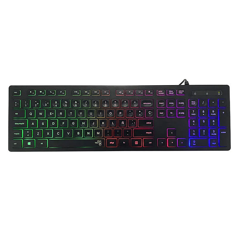 wired USB computer peripherals Chocolate Square  multimedia gaming keyboard KBL-112 with LED backlight