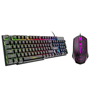 New Ergonomic design cheap gaming keyboard mouse combo  mechanical feeling for professional gamer GKMC-707S