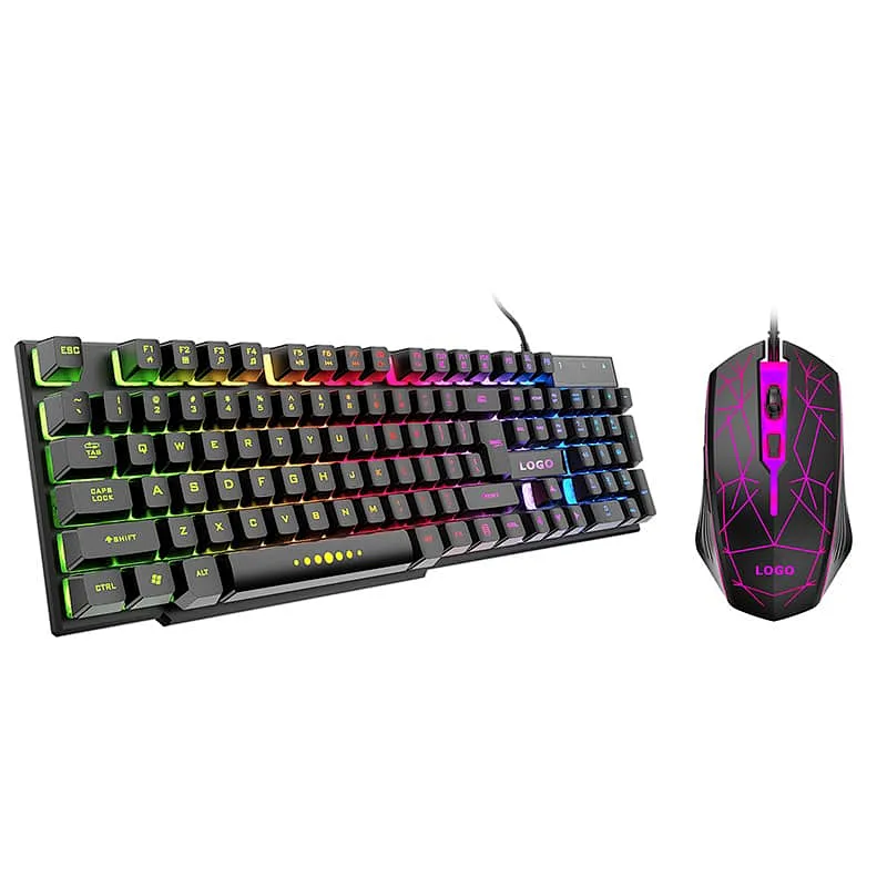 New Ergonomic design cheap gaming keyboard mouse combo  mechanical feeling for professional gamer GKMC-707S