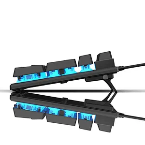 New design 5 kinds lighting Mode Rainbow Backlit Mechanical Feeling USB Wired Gaming Keyboard Black UK US French Spanish Layout