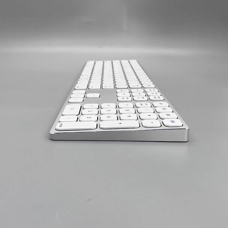 2.4G Wireless BT5.0 PC Computer Keyboard Slim Aluminum Alloy Scissor 108 Keys Type-C Rechargeable Keyboard