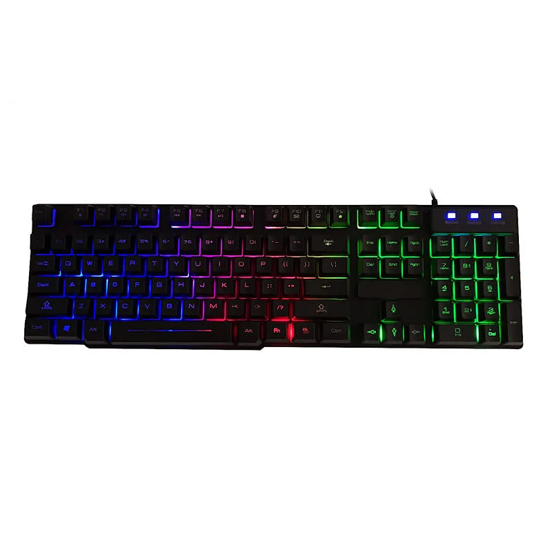 Gaming Keyboard Colorful LED Backlight USB Wired 104/105 keys Computer Gaming Keyboard KBL-003Y