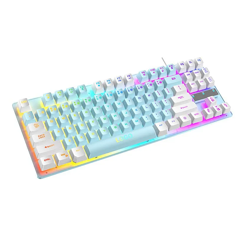 New design 78 keys mini portable gaming RGB LED Backlit Wired Keyboard GKL-8006 for desktop gamer windows