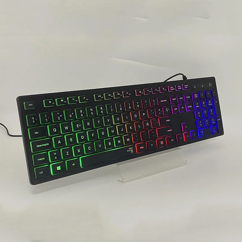wired USB computer peripherals Chocolate Square  multimedia gaming keyboard KBL-112 with LED backlight