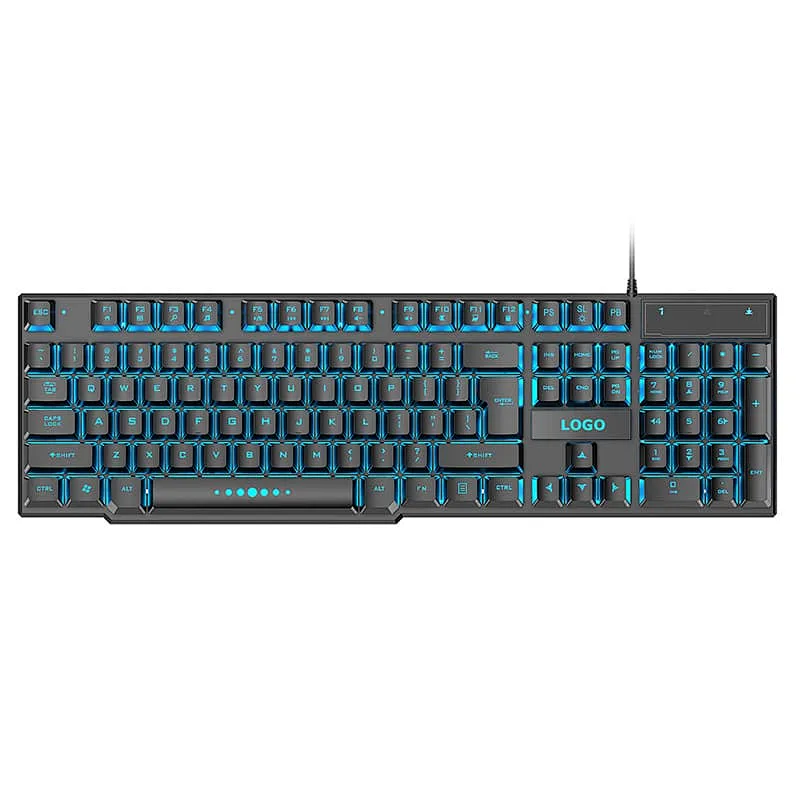 New design 5 kinds lighting Mode Rainbow Backlit Mechanical Feeling USB Wired Gaming Keyboard Black UK US French Spanish Layout