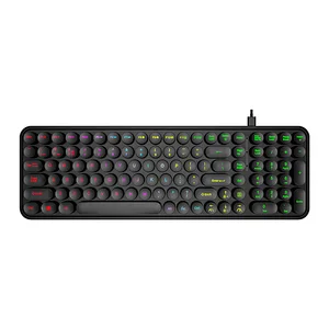 2.4G Wireless Retro keys Gaming Full-Size Type C rechargeable customized layout Mechanical feel Breathing led light multimedia Keyboard KBLW-003