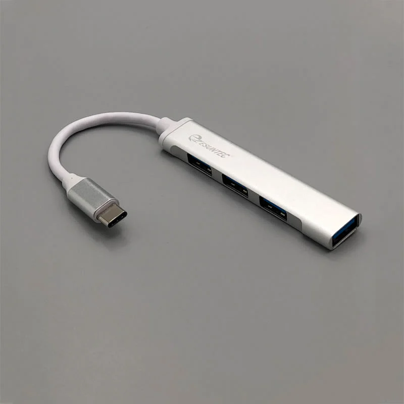 Hot sale reliable  computer accessories Aluminium alloy Type C 3.0 hub 4 port cable  ESC-219