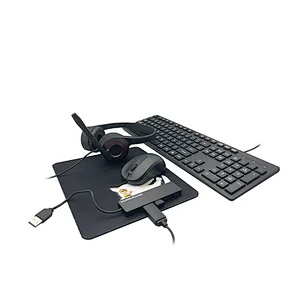 5 in 1 Wired  Keyboard Mouse Headset Mouse Pad HUB Combos For Office And Home  F3