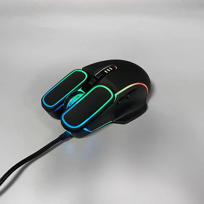 New Unique styling Design 7D Button USB Wired Gaming Backlight Mouse Optical with 7 Colorful Breathing LED Light, GM-183L