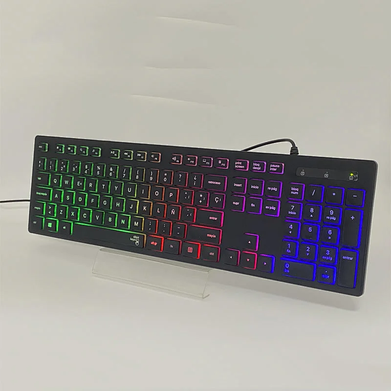 wired USB computer peripherals Chocolate Square  multimedia gaming keyboard KBL-112 with LED backlight