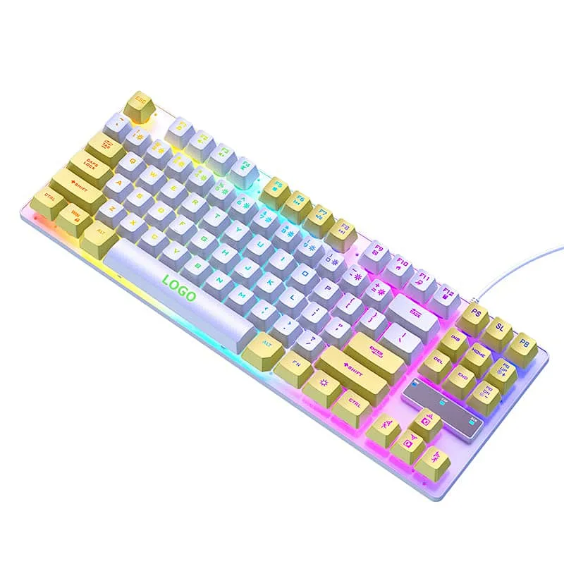 New design 78 keys mini portable gaming RGB LED Backlit Wired Keyboard GKL-8006 for desktop gamer windows
