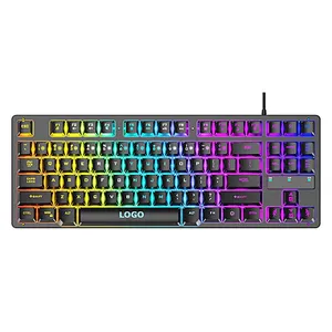 New design 78 keys mini portable gaming RGB LED Backlit Wired Keyboard GKL-8006 for desktop gamer windows