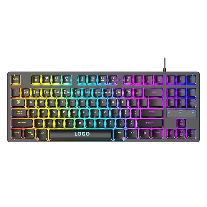 New design 78 keys mini portable gaming RGB LED Backlit Wired Keyboard GKL-8006 for desktop gamer windows