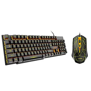 New Ergonomic design cheap gaming keyboard mouse combo  mechanical feeling for professional gamer GKMC-707S