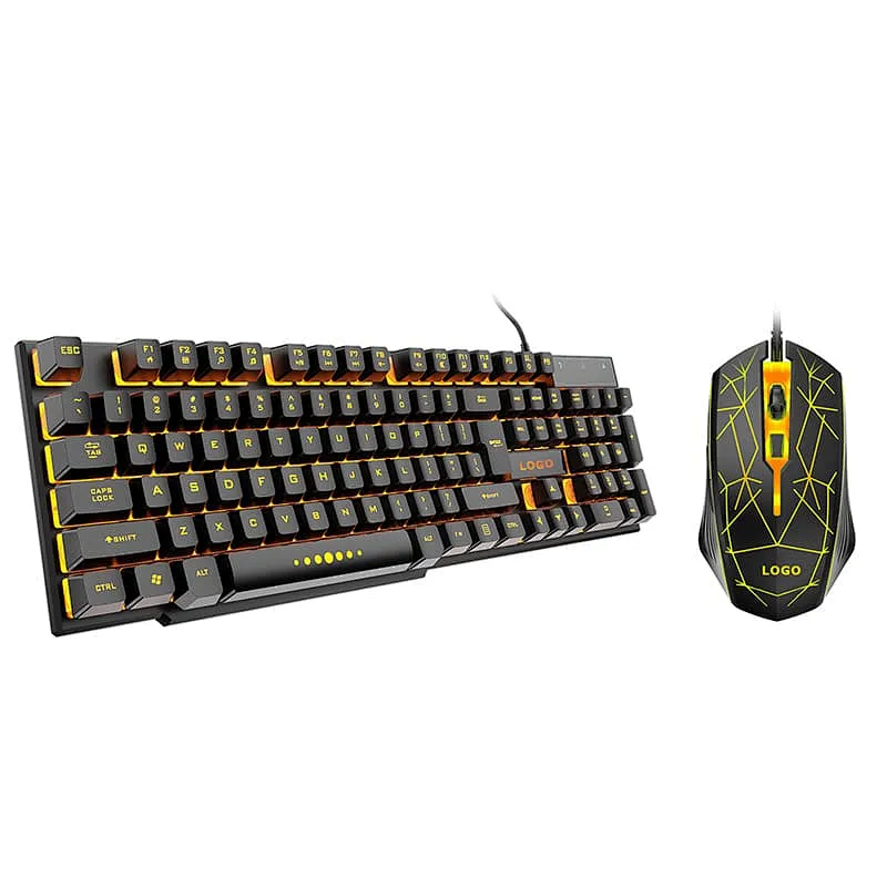 New Ergonomic design cheap gaming keyboard mouse combo  mechanical feeling for professional gamer GKMC-707S