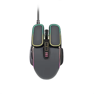 New Unique styling Design 7D Button USB Wired Gaming Backlight Mouse Optical with 7 Colorful Breathing LED Light, GM-183L