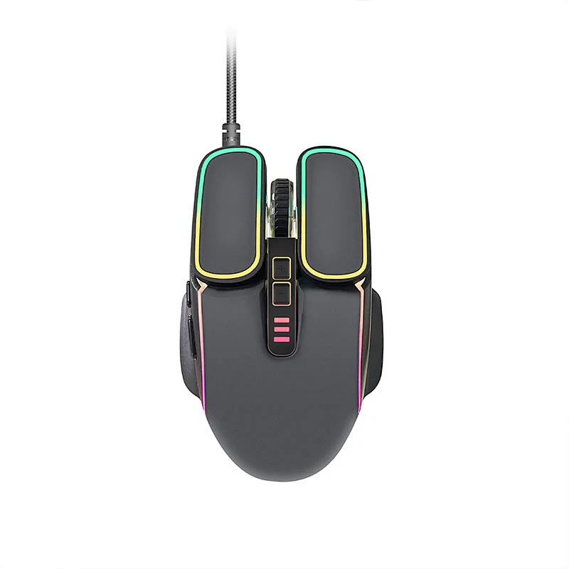 New Unique styling Design 7D Button USB Wired Gaming Backlight Mouse Optical with 7 Colorful Breathing LED Light, GM-183L