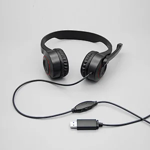 New high quality stereo Comfort-fit Office USB wired headphone with Noise Canceling Mic for PC laptop gamer USB-118