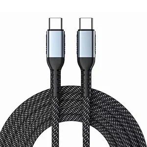 USB C to USB C Cable 100W  USB Type C PD Fast Charging Charger Cord Nylon Braided Data Cable