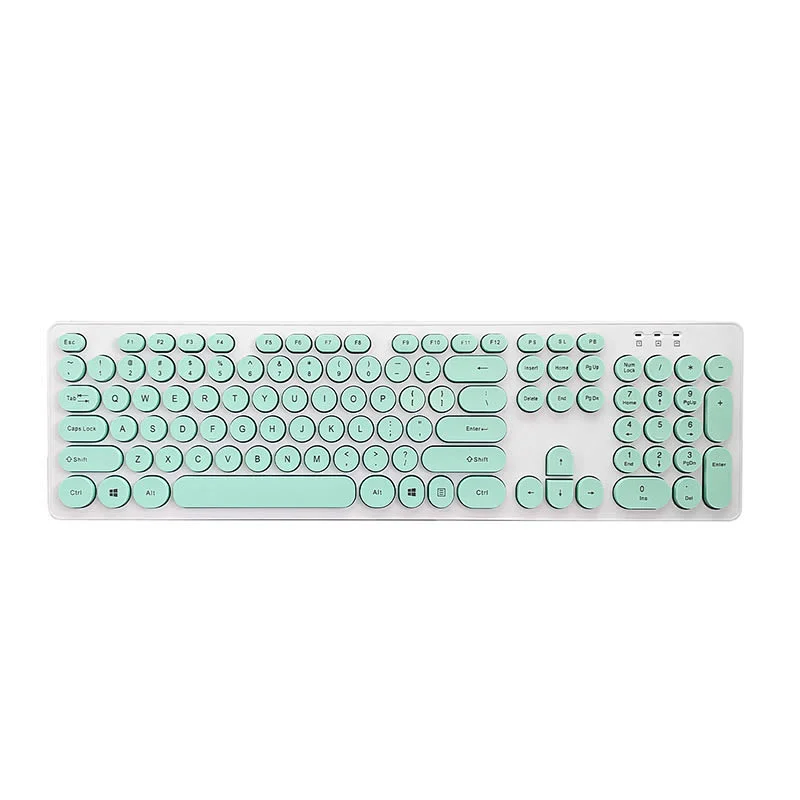 2.4G Wireless Keyboard Customized Optical New Retro Keys Keyboard for Laptop Desktop Macbook KW-103R