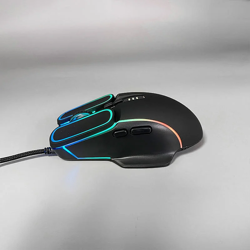 New Unique styling Design 7D Button USB Wired Gaming Backlight Mouse Optical with 7 Colorful Breathing LED Light, GM-183L