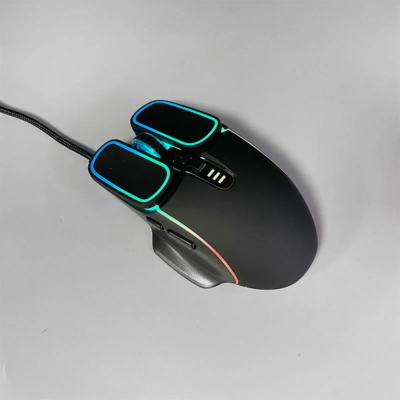 New Unique styling Design 7D Button USB Wired Gaming Backlight Mouse Optical with 7 Colorful Breathing LED Light, GM-183L