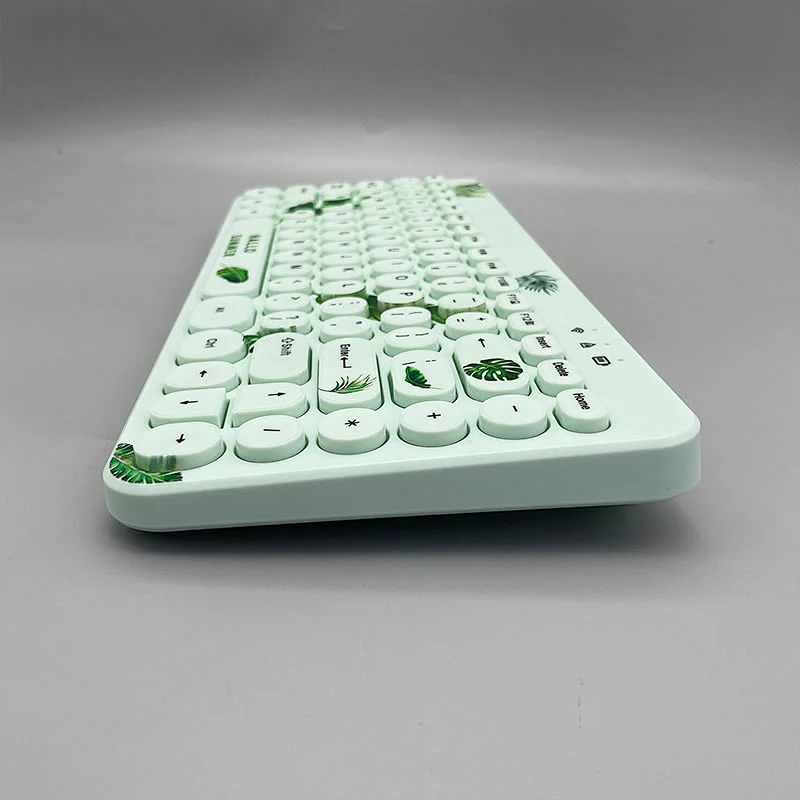 2.4G Wireless Mini Retro keys Gaming Type C rechargeable customized layout Mechanical feel Breathing led light multimedia Keyboard KBLW-002