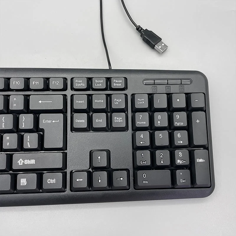 New design Cheap Basic USB Wired Keyboard Computer Ergonomic Office Keyboard for PC Laptop Desktop, K-308D