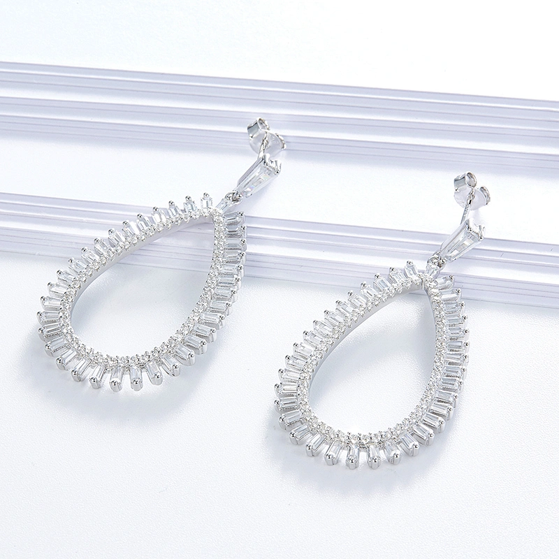 925 sterling silver earring,bling earrings,cooper cz imitation fine jewelry,