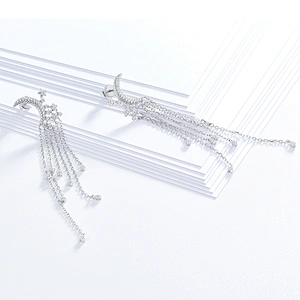 925 Sterling Silver Tassel Earring,Fashion earrings, zircon bling