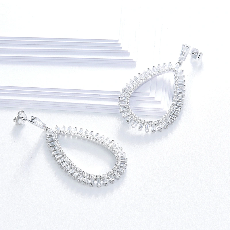 925 sterling silver earring,bling earrings,cooper cz imitation fine jewelry,