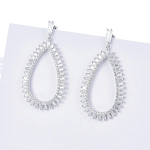 925 sterling silver earring,bling earrings,cooper cz imitation fine jewelry,
