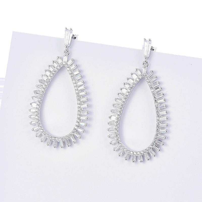 925 sterling silver earring,bling earrings,cooper cz imitation fine jewelry,