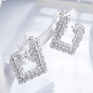 925 silver Earrings jewelry factory,Fashion earrings bling,cooper cz imitation fine jewelry,