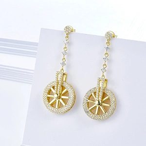 925 dropping earring,bling earrings,cooper cz imitation fine jewelry,