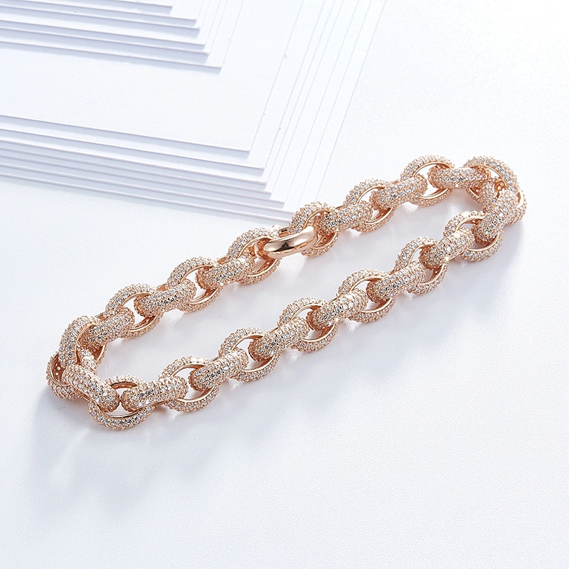 Beautiful super flash 925 pure silver inlay zircon bracelets