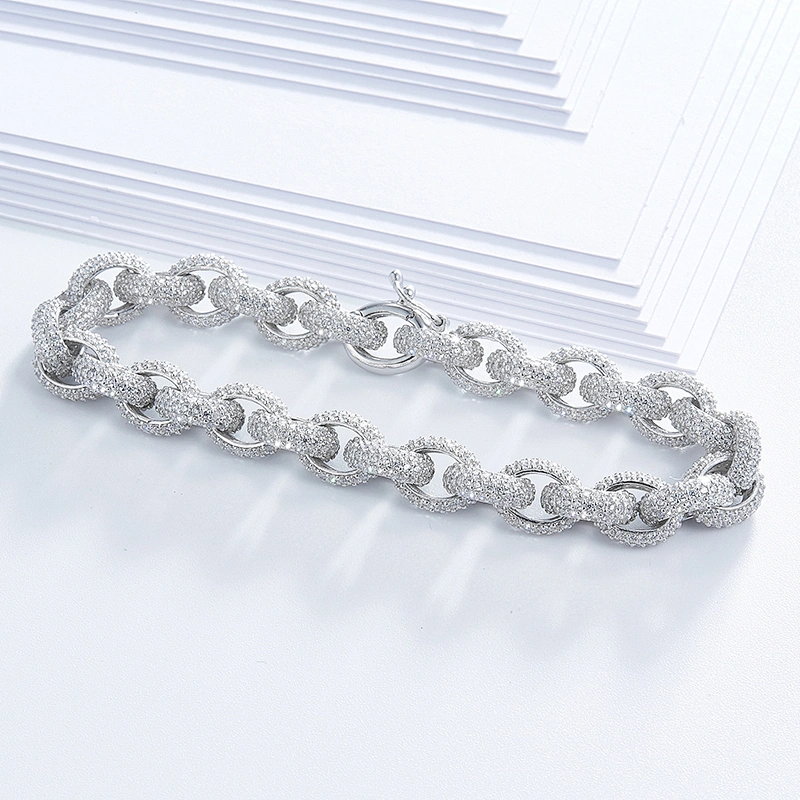Beautiful super flash 925 pure silver inlay zircon bracelets