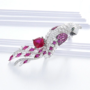 Beautiful parrot brooch, 925 silver jewelry,Wholesale jewelry processing customization