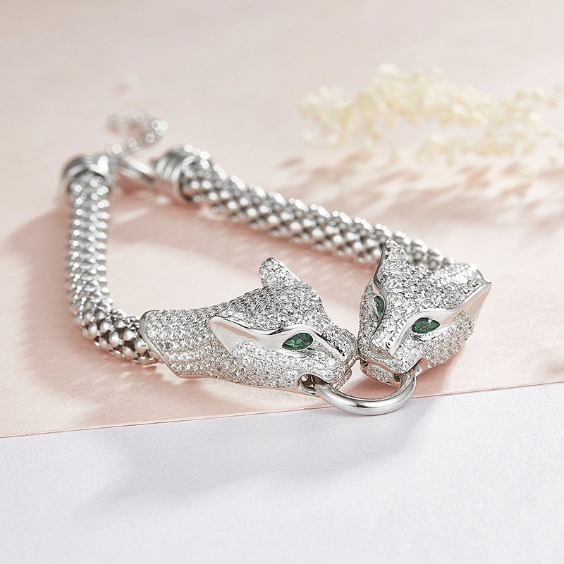 leopard 925 sterling silver bracelet,China's large jewelry factory