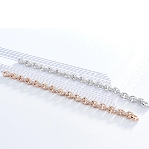 Beautiful super flash 925 pure silver inlay zircon bracelets