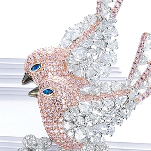 925 sterling silver,Shiny bird brooch,Jewelry factory