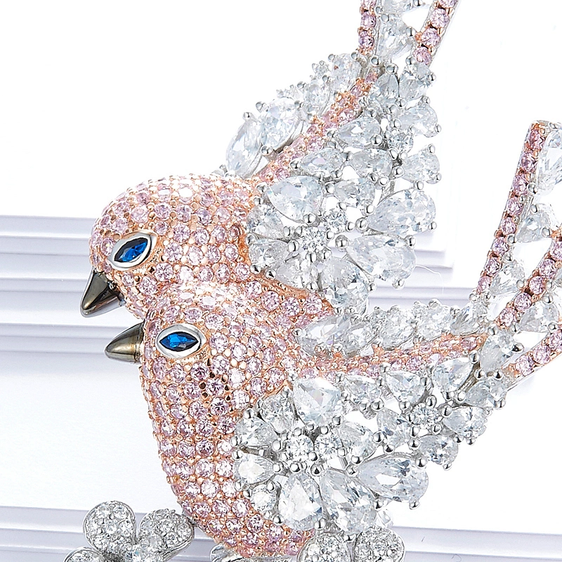 925 sterling silver,Shiny bird brooch,Jewelry factory