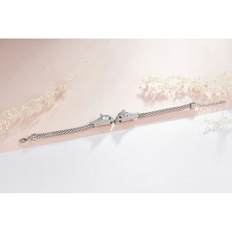 leopard 925 sterling silver bracelet,China's large jewelry factory