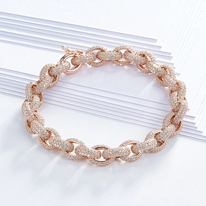 Beautiful super flash 925 pure silver inlay zircon bracelets