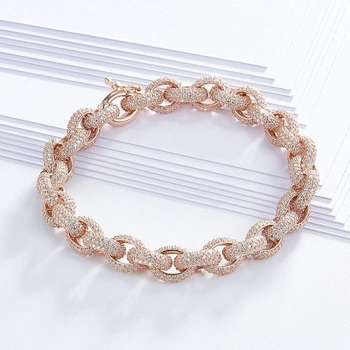 Beautiful super flash 925 pure silver inlay zircon bracelets