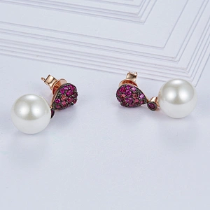 beautiful pearl earrings 925 sterling silver jewelry OEM/ODM Production processing customization factory