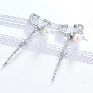 designer earrings,designer jewelry,pearl earrings jewelry,925 sterling silver jewelry,Inlay zircon bling