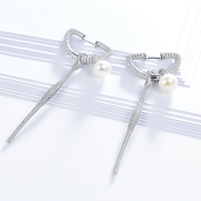 designer earrings,designer jewelry,pearl earrings jewelry,925 sterling silver jewelry,Inlay zircon bling